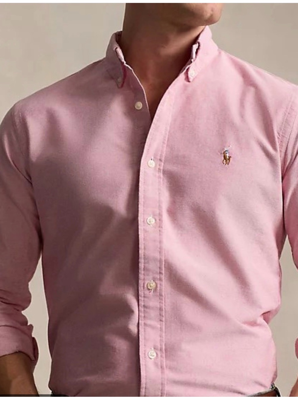 Ralph Lauren Pink Long Sleeve Button Up Dress Shirt (Men’s Medium)